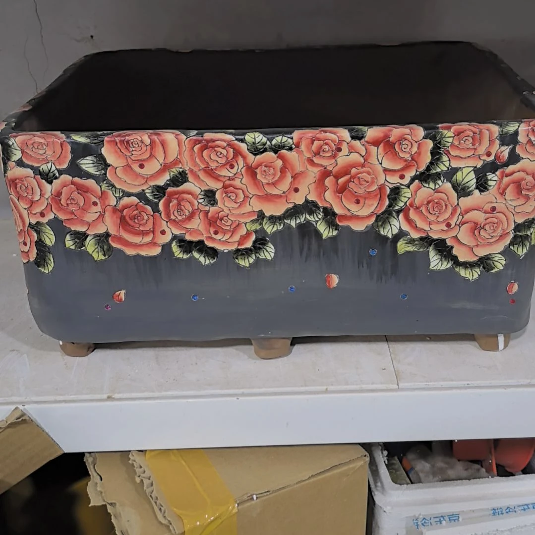 简****红泥花盆景德镇花盆瑕疵花盆