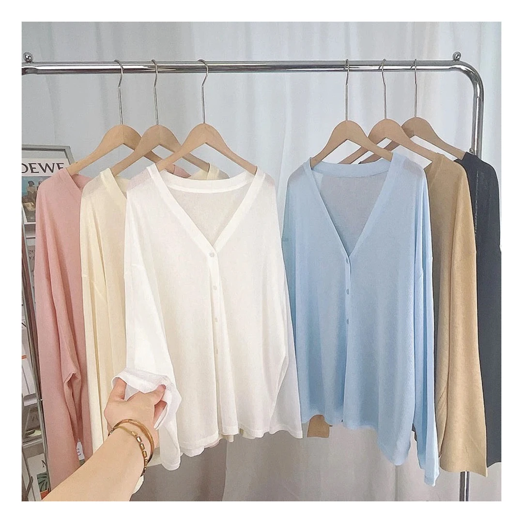 《大橙子》自制！微透冰丝薄外套女慵懒纯欲风披肩防晒外搭上衣