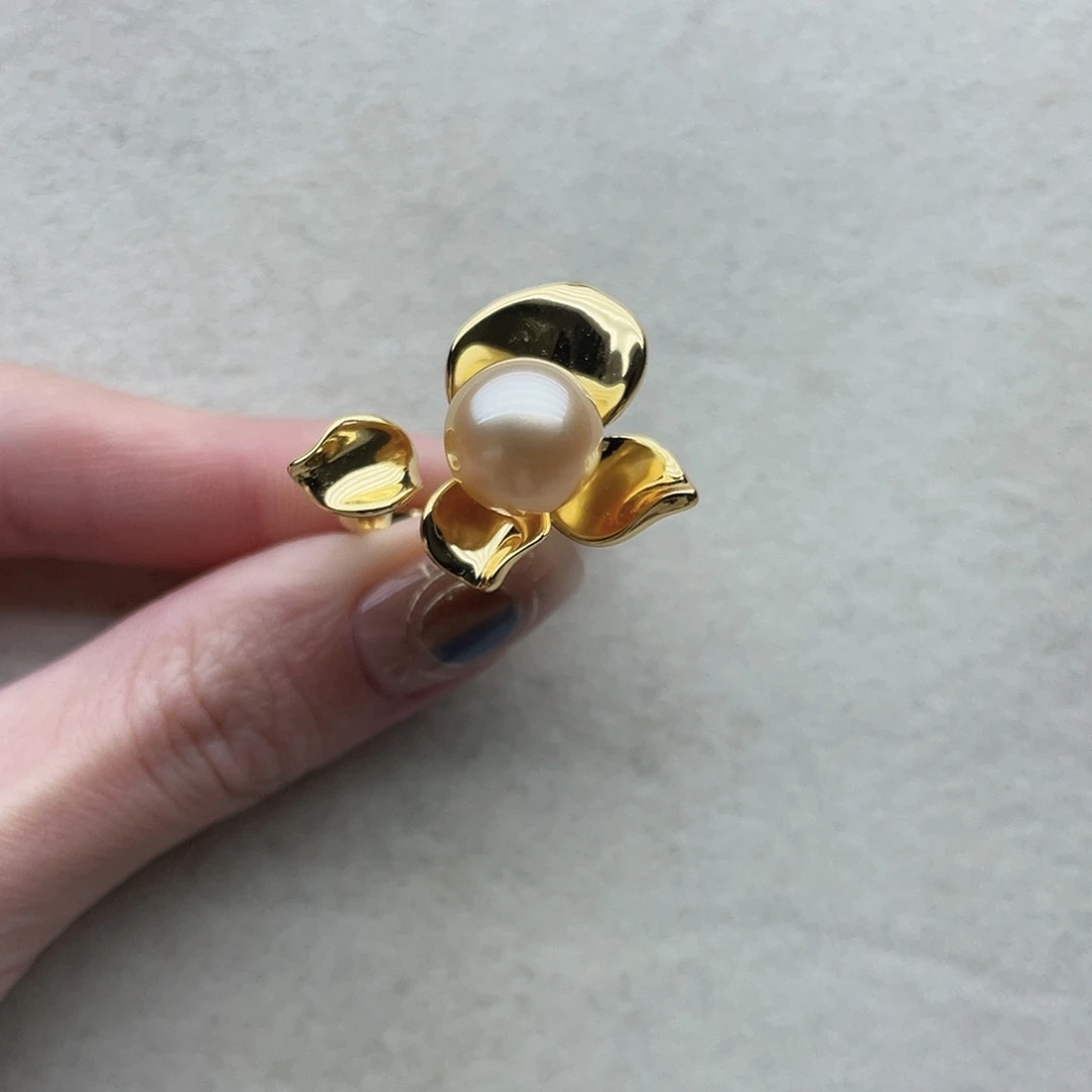 银S925镶嵌海水珍珠戒指137