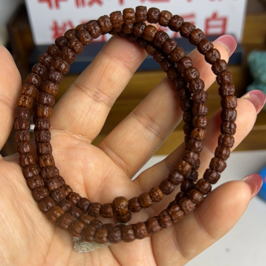 藏式直切盘龙纹小金刚菩提手串机刷手盘玉化文玩