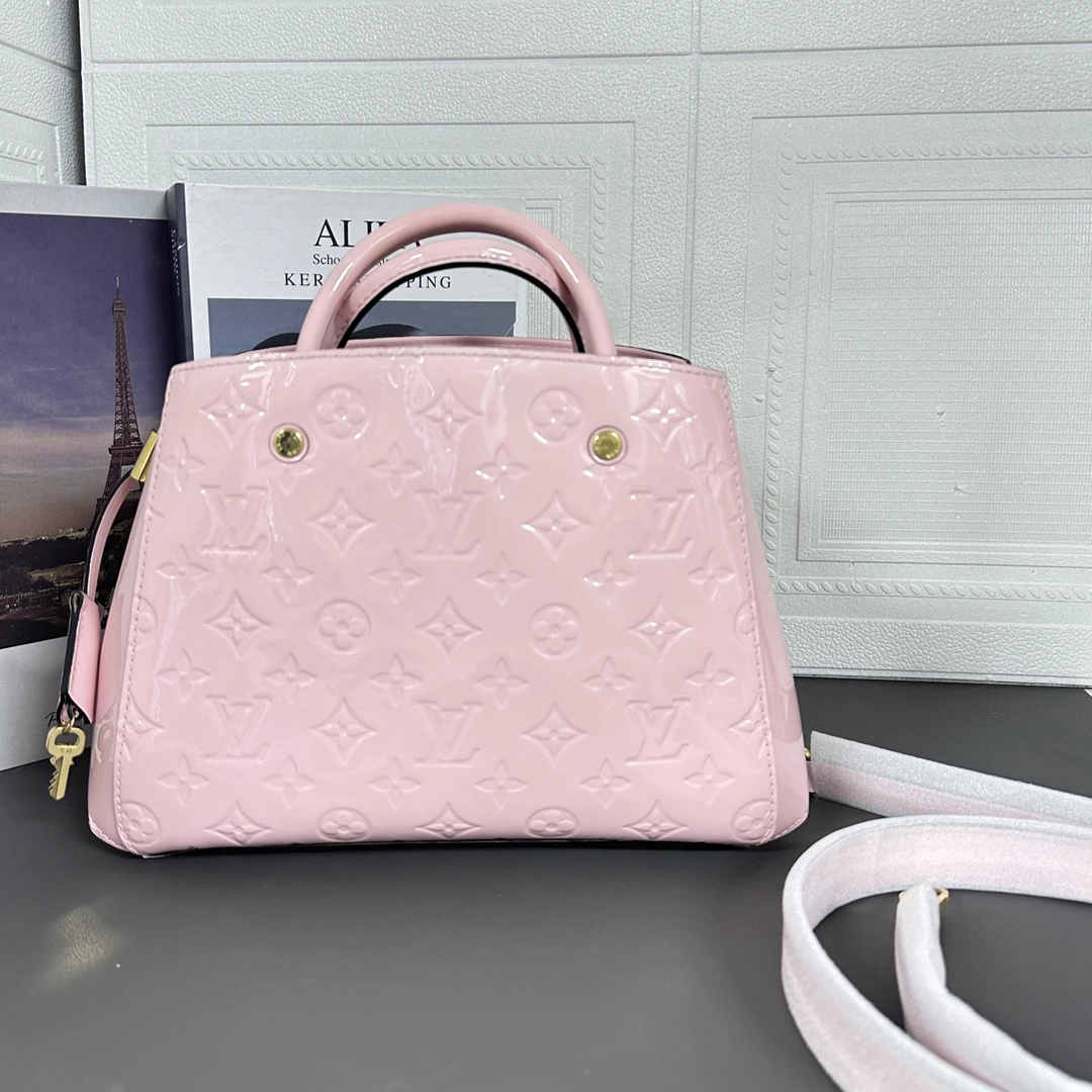 95新 LouisVuitton/路易威登 粉色蒙田手提斜挎包