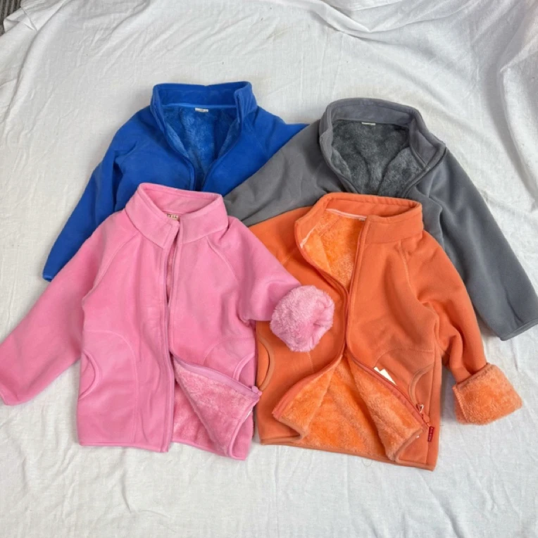 加厚儿童里面加毛毛】家墨特特宝宝奥粒试外套拉链校服神器加绒
