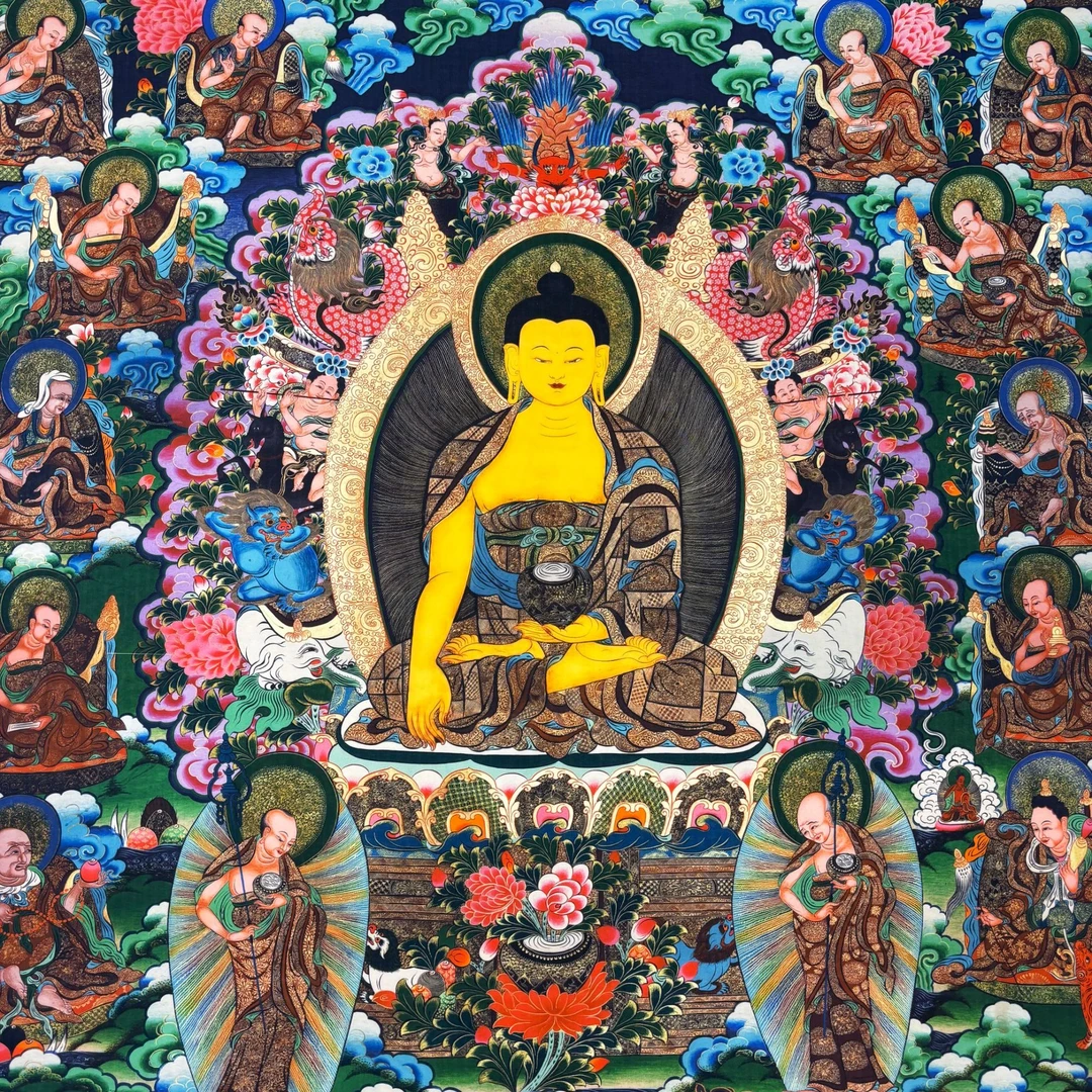 高端精品释迦摩尼绘画类唐卡艺术珍品