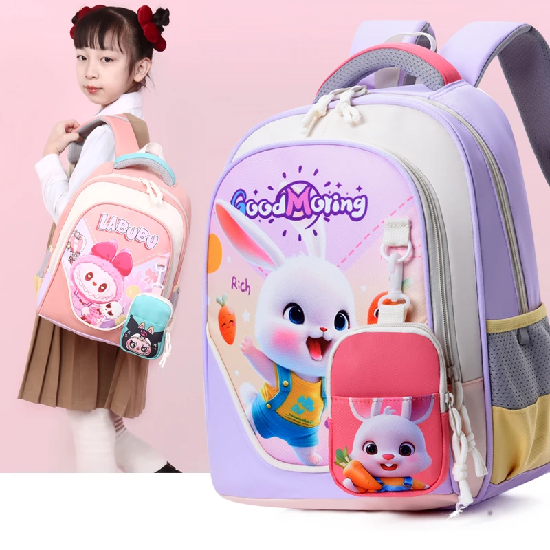 女孩书包小学生一二年级可爱卡通双肩包男童轻便护脊学前班背包潮