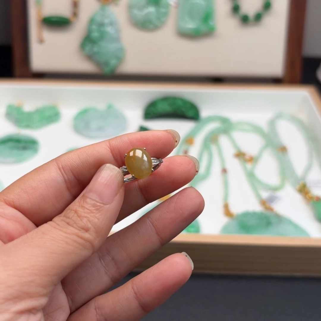 翡翠银S925镶嵌戒指