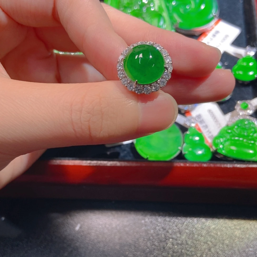 翡翠银S925镶嵌吊坠(不含链)