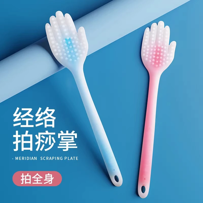 硅胶拍痧板拍打经络棒手掌按摩拍捶背器敲打敲背家用养生专用捶