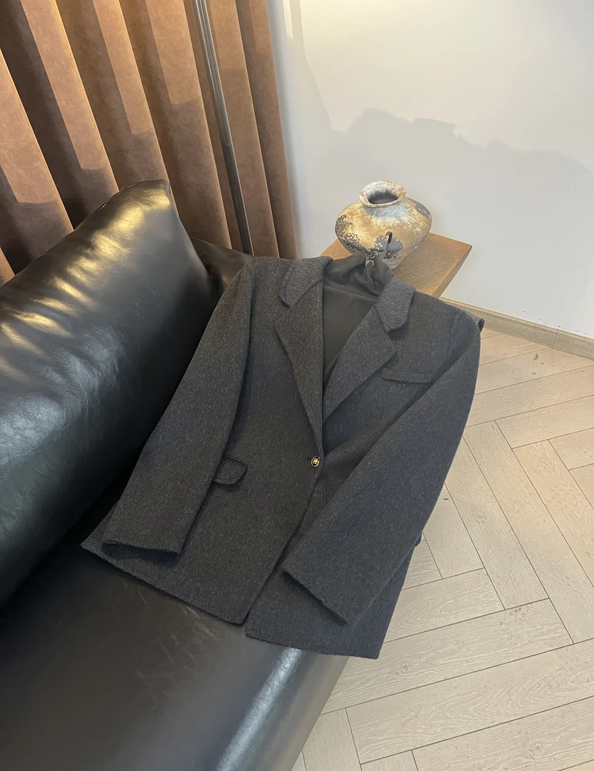 羊绒西装双面大衣外套