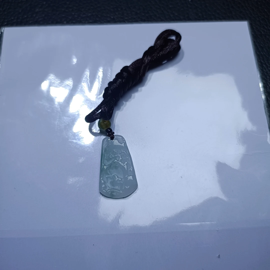 天然缅甸翡翠A货山水牌