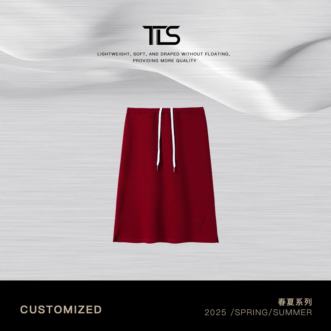TT【MIU裙】重磅双纱珠地棉网眼肌理感透气舒适半身裙9047