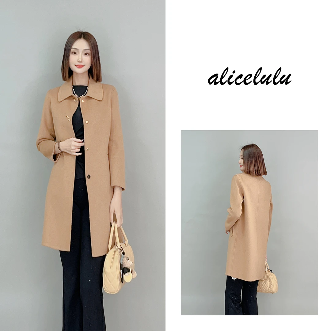 4【ALICE “藏肉魔法”羊毛大衣】牛角扣 廓形显瘦 S2136200Kr