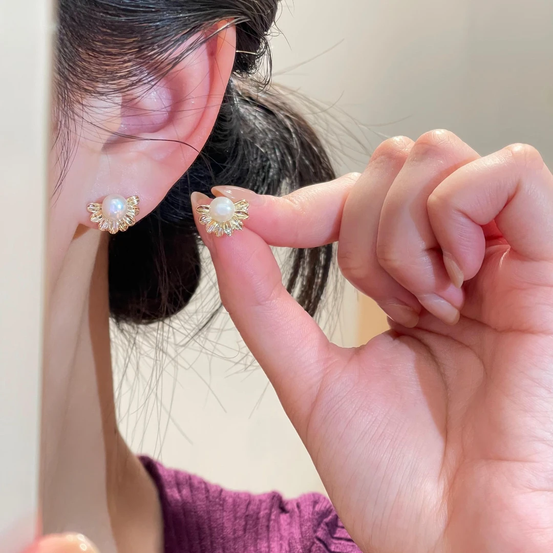 珍珠耳钉小众高级感气质轻奢可爱百搭时尚耳环 R-2773