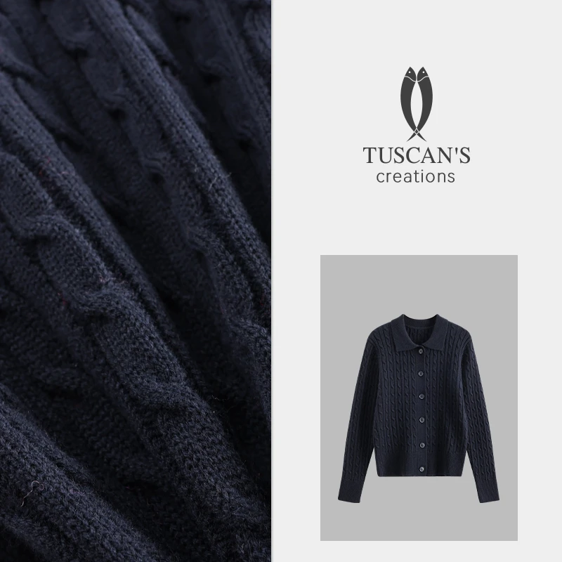 TUSCAN'S CREATIONS气质女士针织衫百搭长袖开衫毛织衫时代双鱼