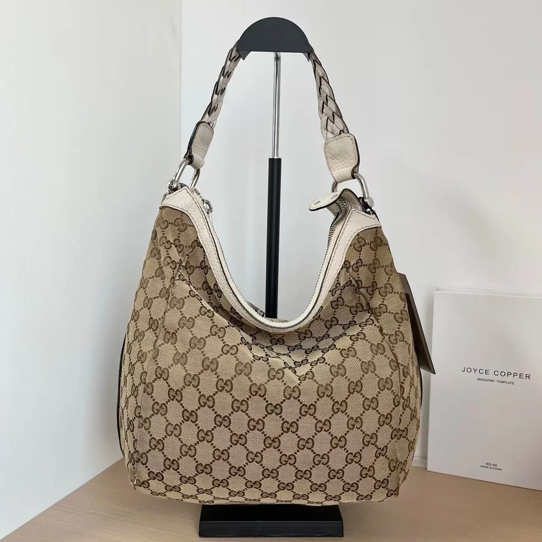 95新 GUCCI/古驰 11689613 Gucci竹节腋下包