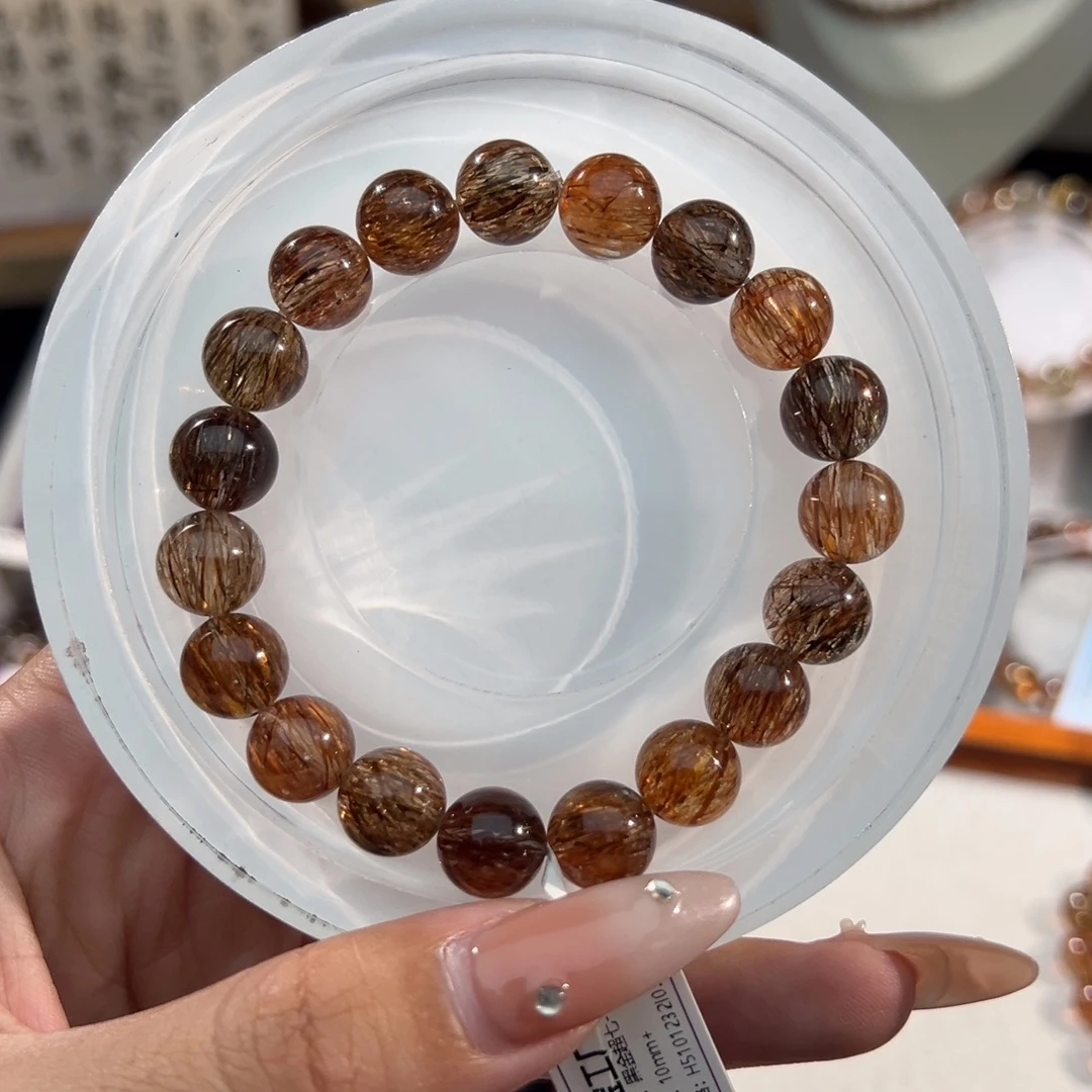千***寻水晶未镶嵌手链黑金超七10