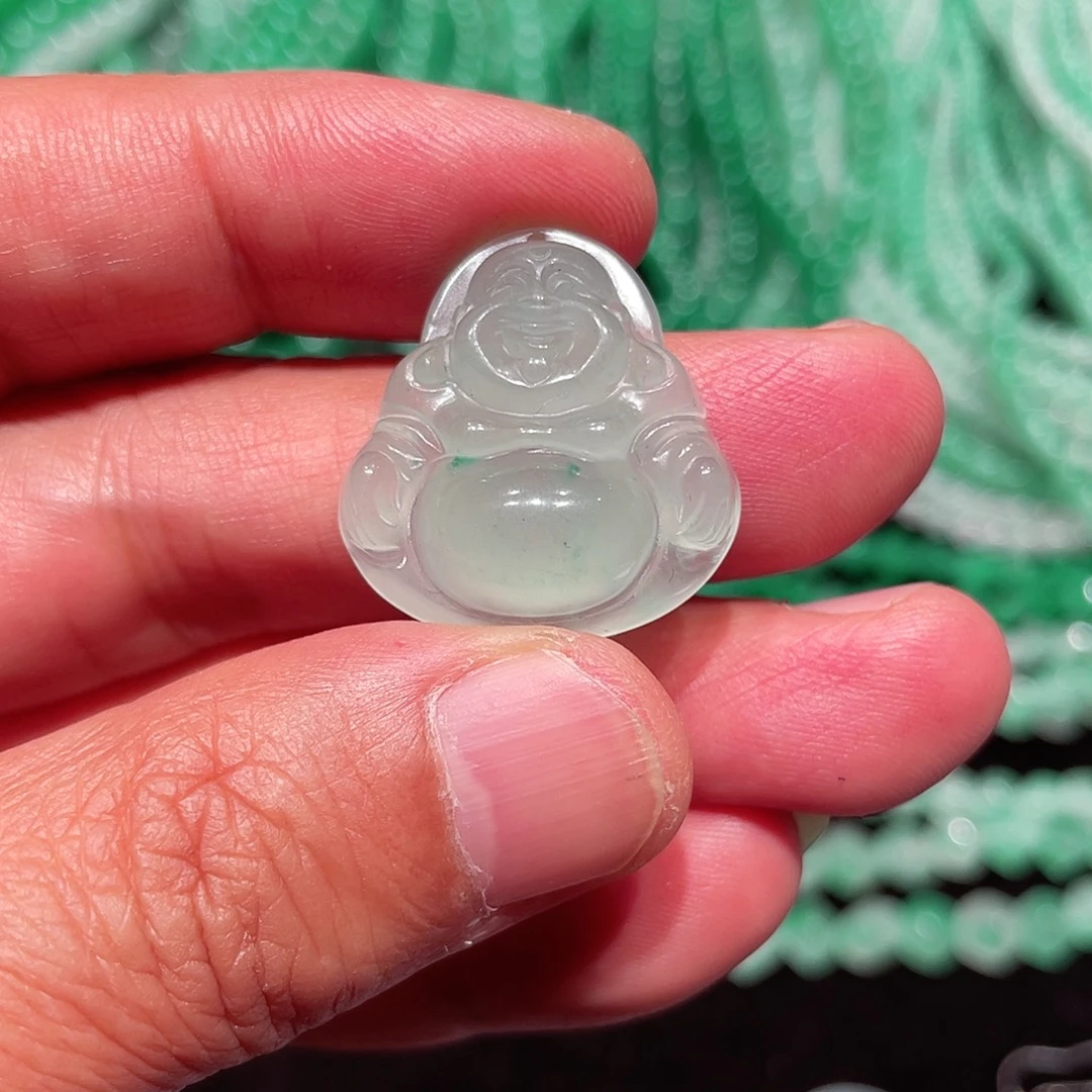 用***7石英质玉（非洲翠）未镶嵌吊坠(不含链)