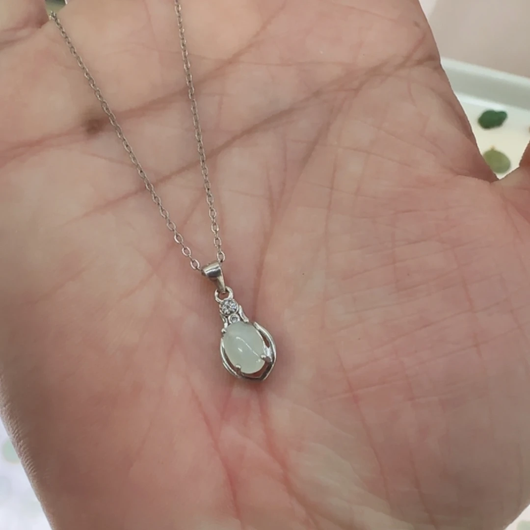 翡翠银S925镀金镶嵌颈饰