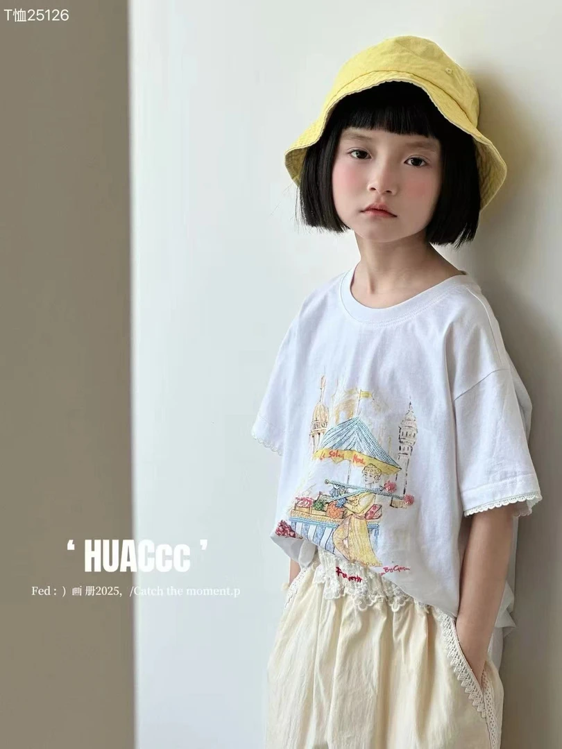 5126儿童夏款花边袖短袖