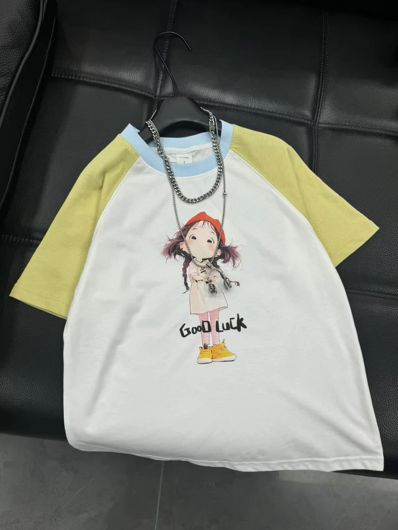 跳 2025【X】6月14日 儿童男童女童时尚白色简约插肩短袖T恤2590-