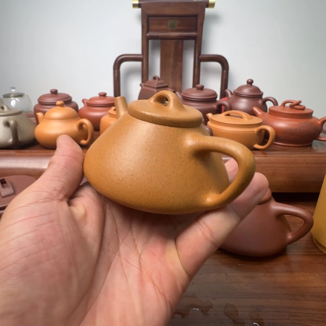 茶壶紫砂老宕口黄金段子冶石瓢