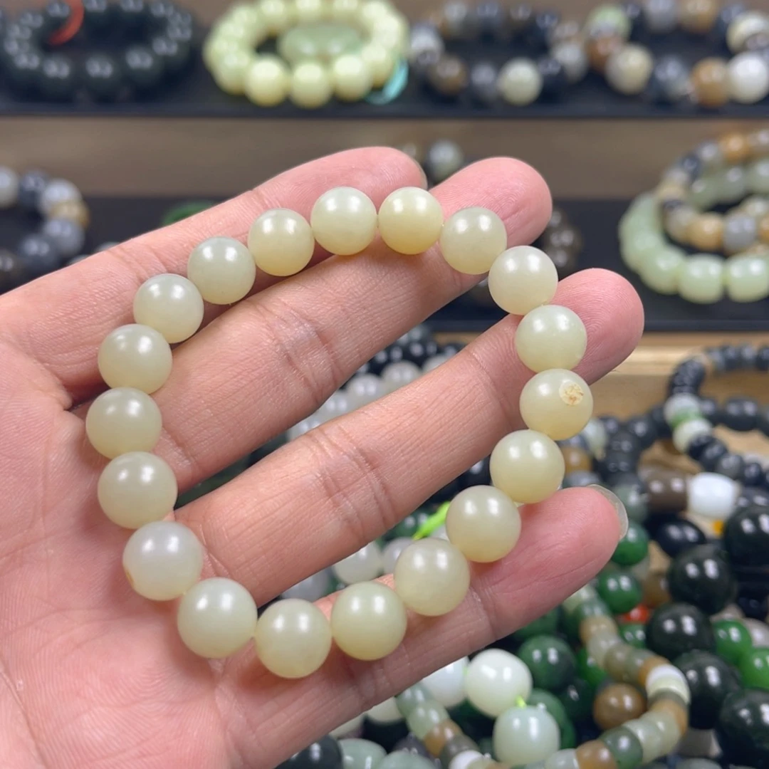 和田玉手串未镶嵌雄****8