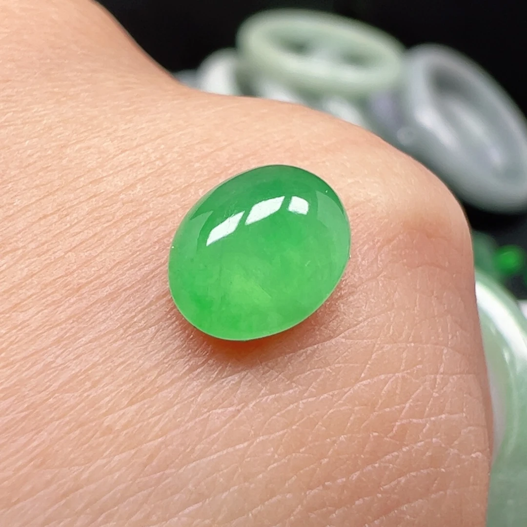 翡翠未镶嵌耳饰蛋面