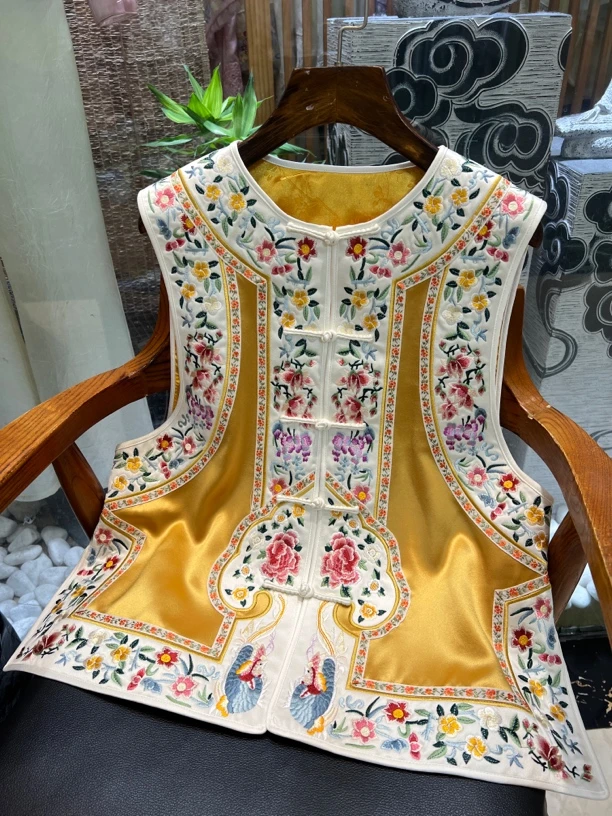 新中式女士复古国风重工刺绣高级感马甲背心旗袍外搭