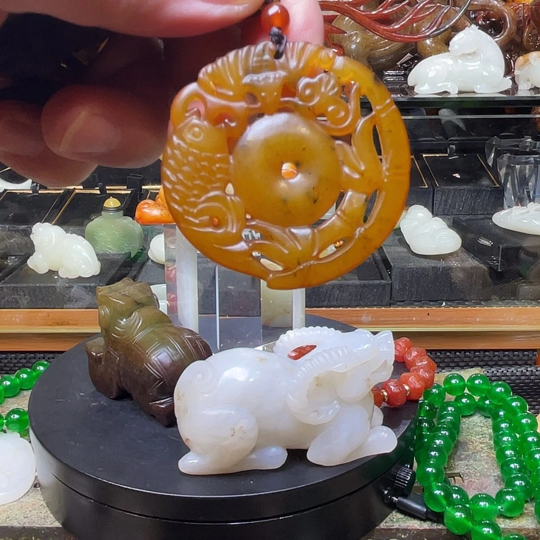 蛇纹石玉合金车挂