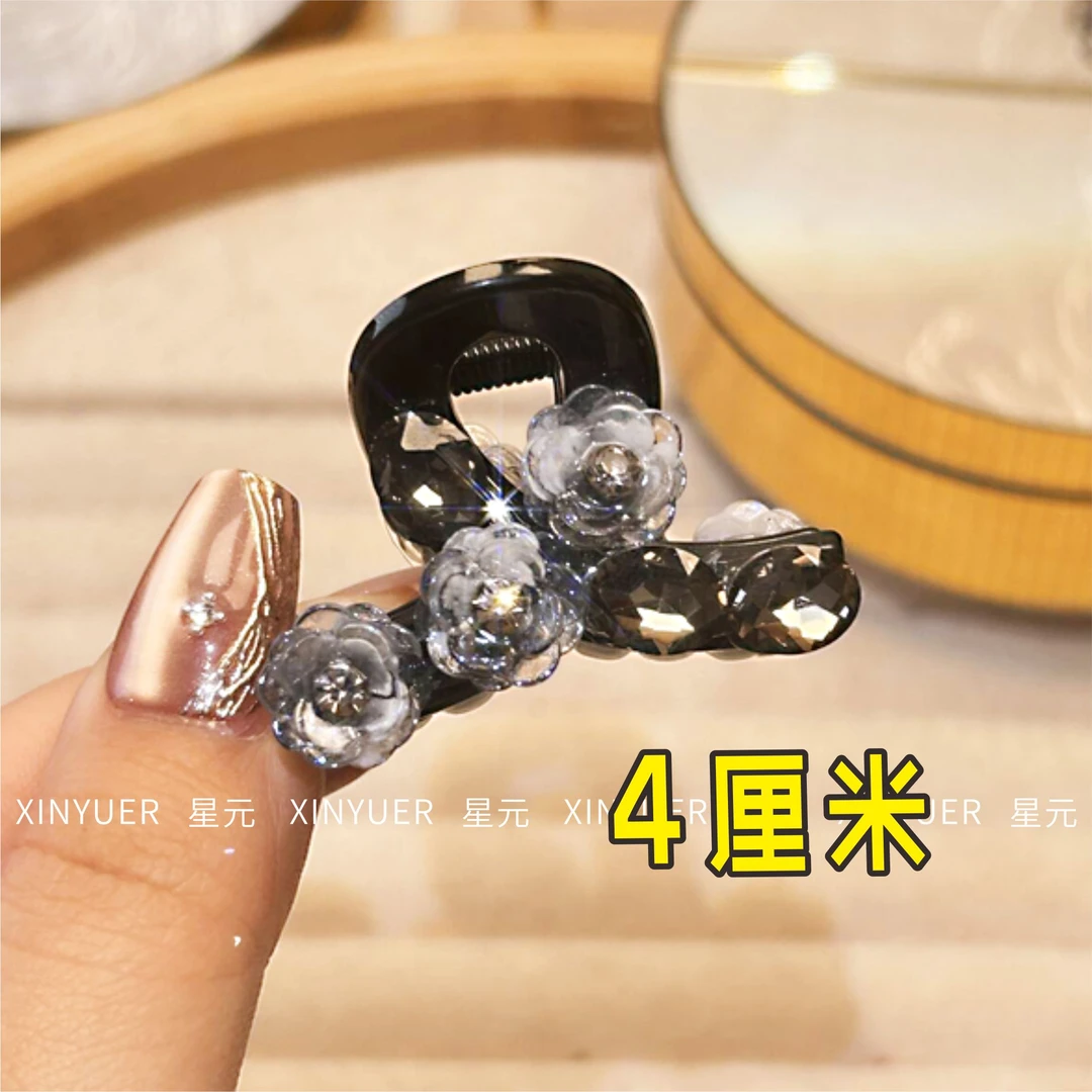 【1111】4cm墨色牡丹捷克小抓夹晕染设计师款国风发饰发夹头饰