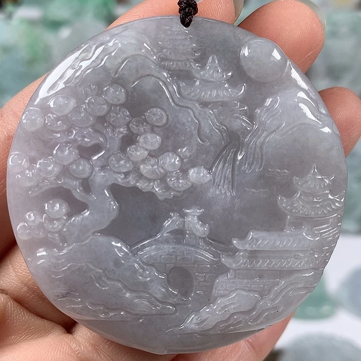 翡翠未镶嵌颈饰山水福利