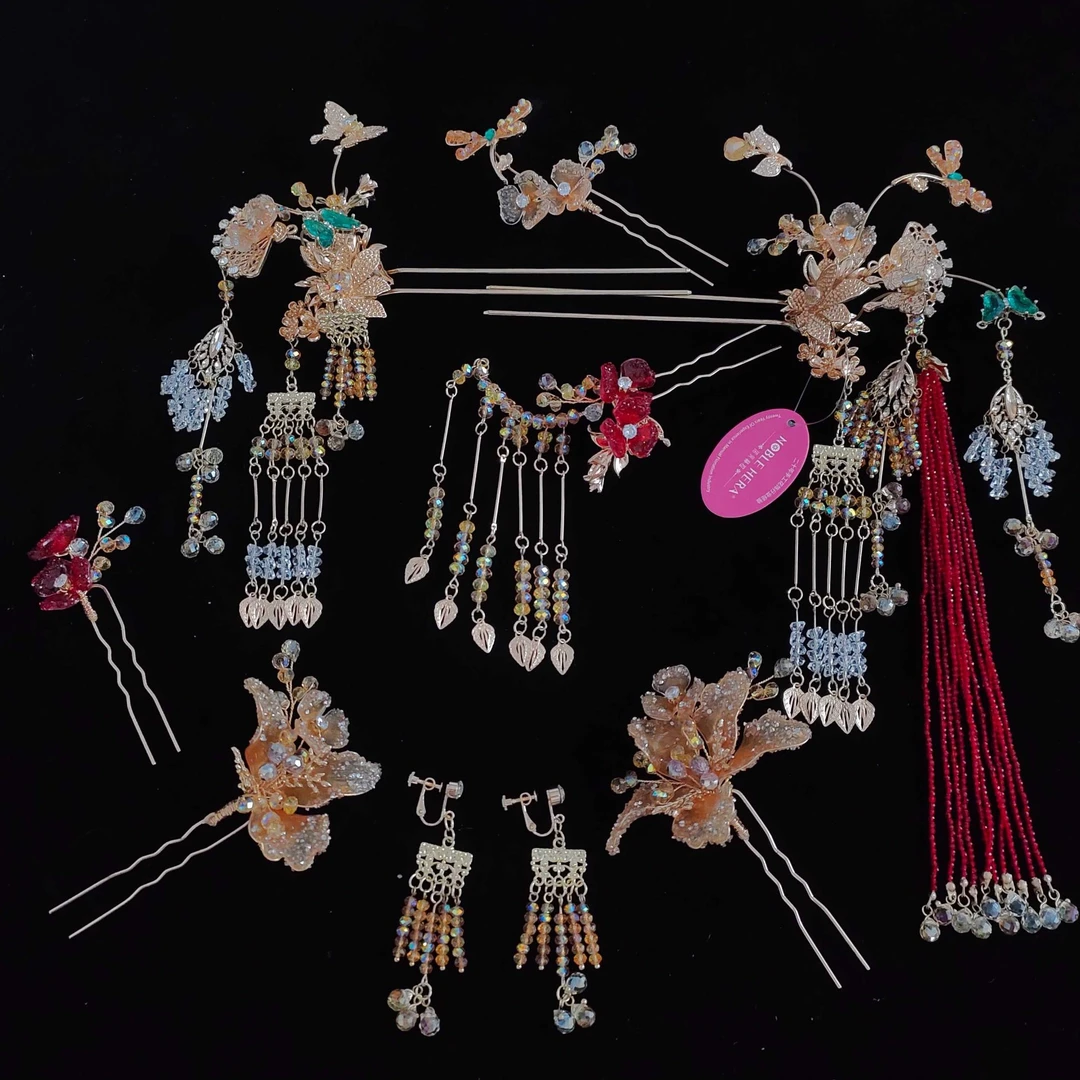 新款中式精致红金百搭秀禾中式新娘饰品