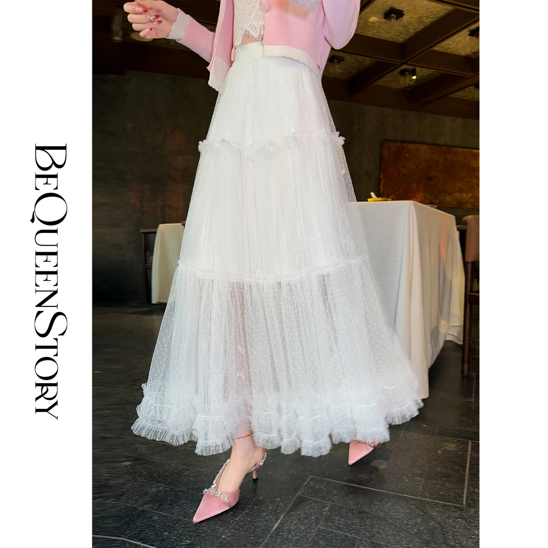 韩韩IU【缥缈仙境】2025年早春新品欧若风高级奢华仙气网纱半裙