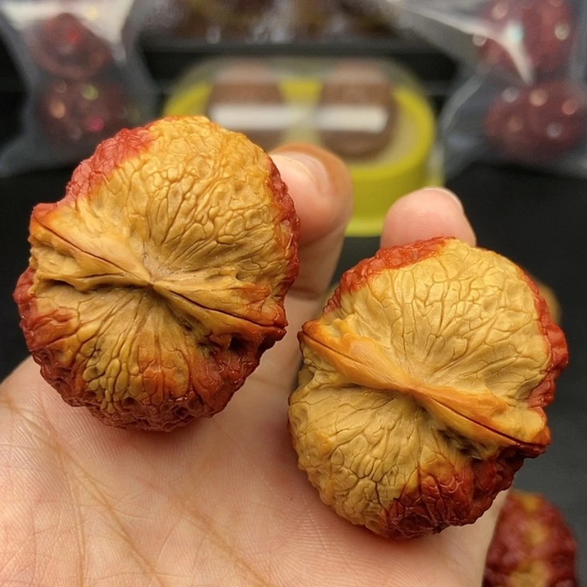 【闪购商品】把件文玩核桃40尺牡丹绣球50克