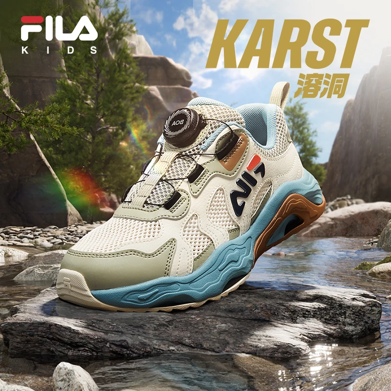 斐乐儿童鞋子男童运动鞋【溶洞3】透气夏季女童跑鞋网面K55B422502