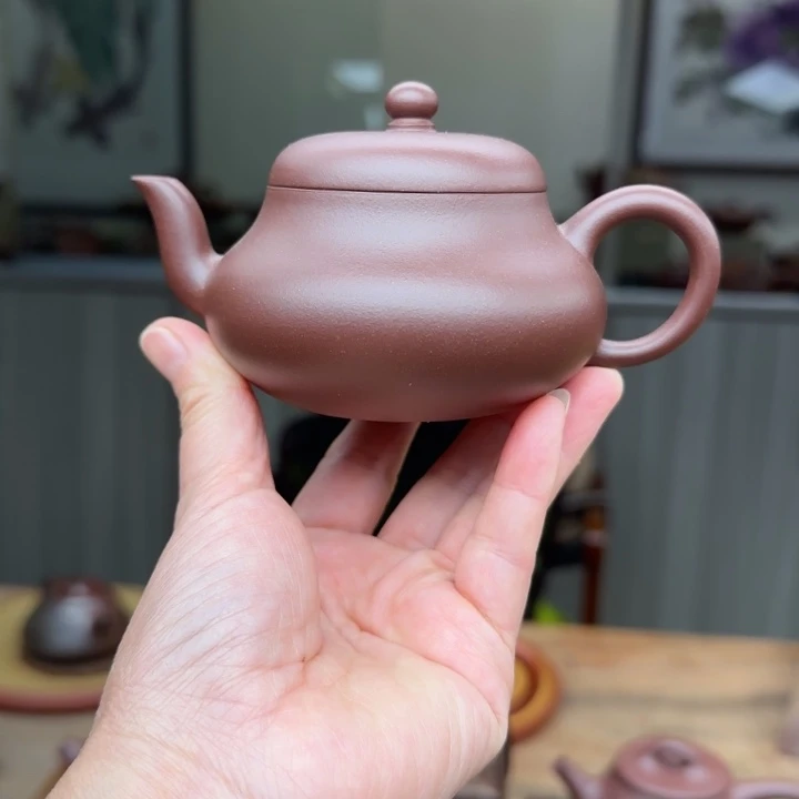 茶壶紫砂紫泥150 c C半手工制作