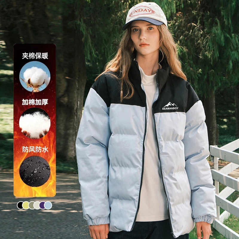 棉衣男女同款冬季新款潮牌立领棉袄港风男生冬装冲锋衣棉服外套男