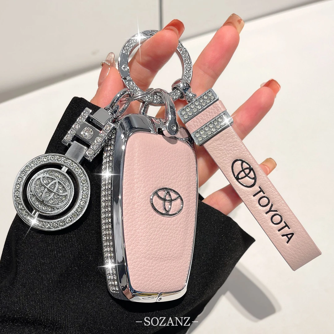 适用丰田雷凌钥匙套凯美瑞亚洲龙汉兰达卡罗拉荣放CHR车真皮包扣