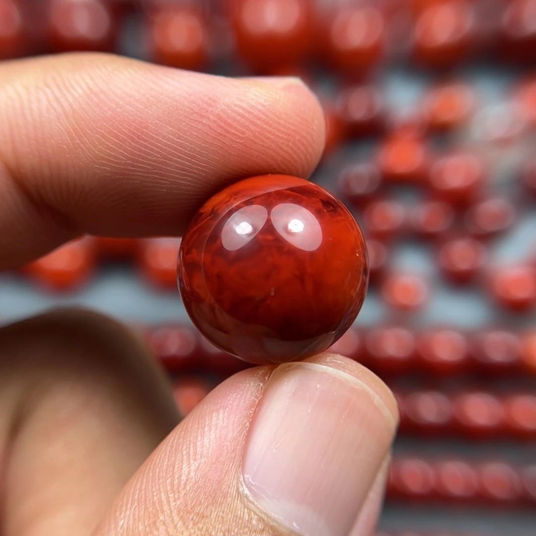未镶嵌南红玛瑙珠宝奇石尺寸16.4锦红火焰