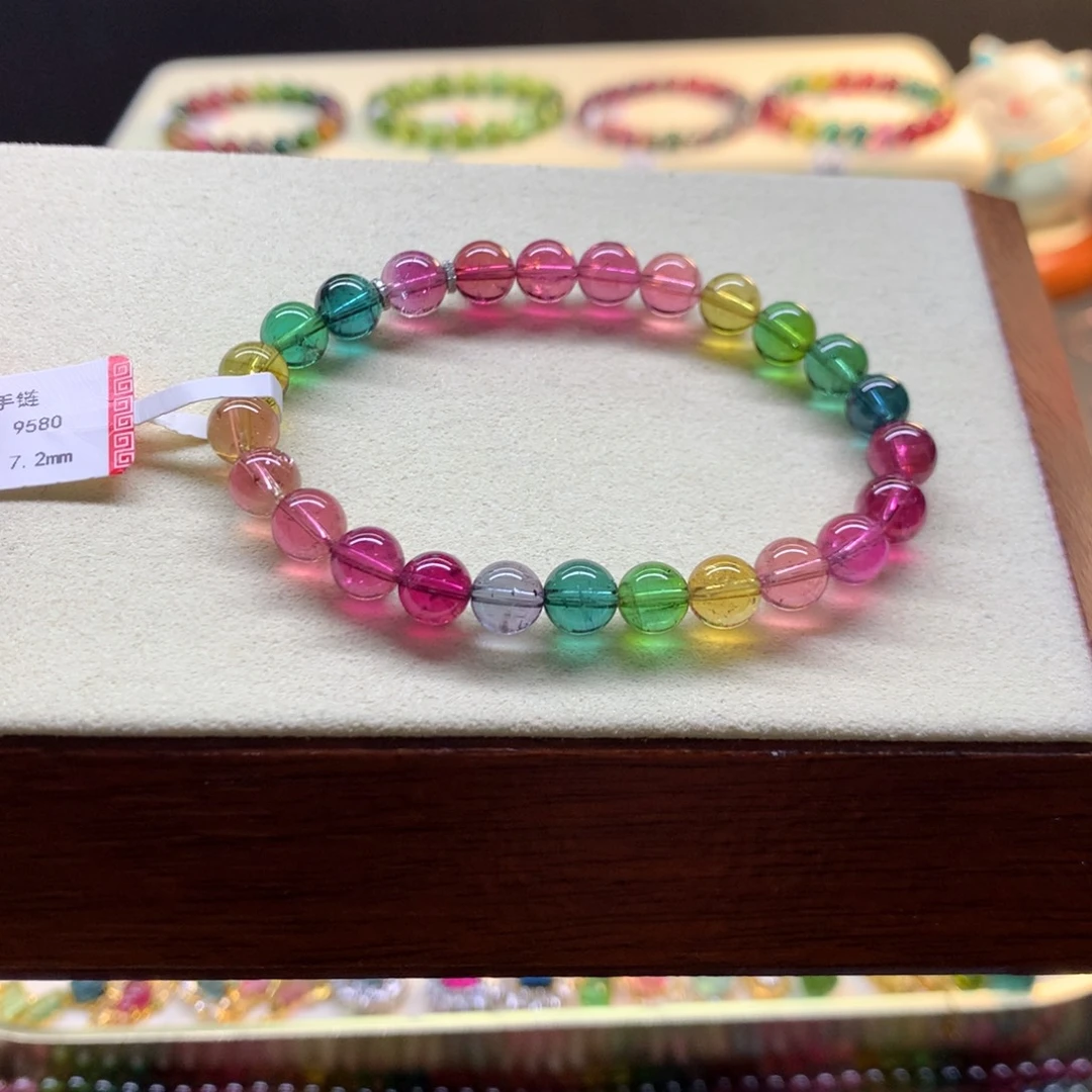 未镶嵌碧玺手链艳丽彩虹碧玺
