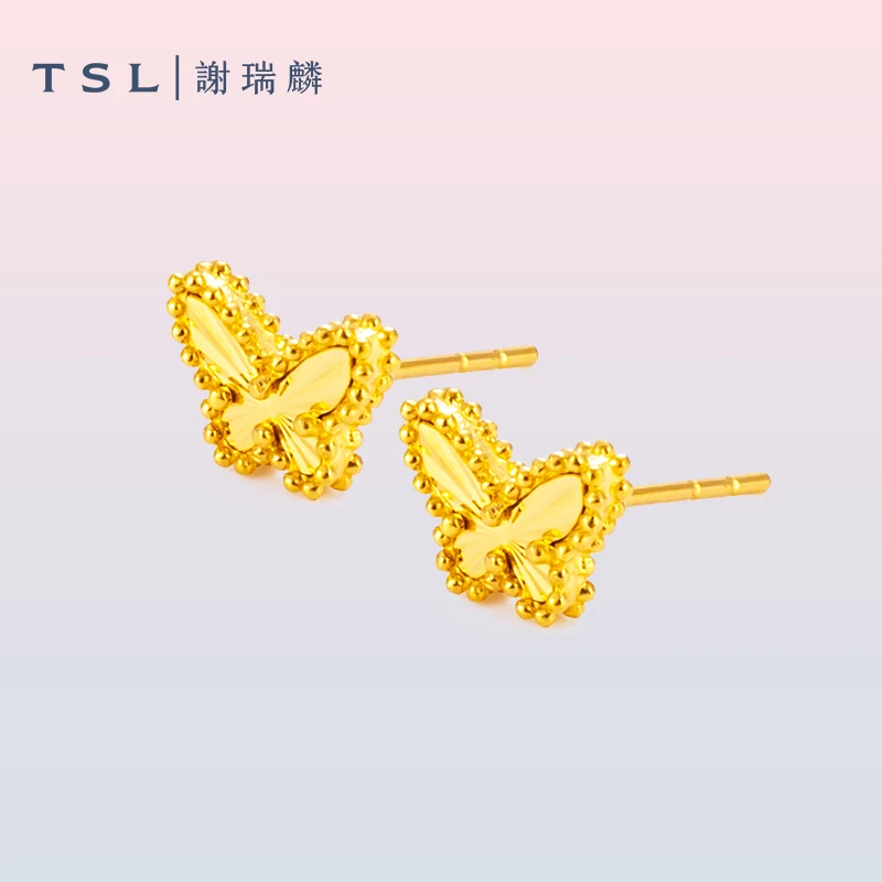TSL/谢瑞麟 【3期免息】蝴蝶耳钉女款时尚耳饰创意送女友礼物505