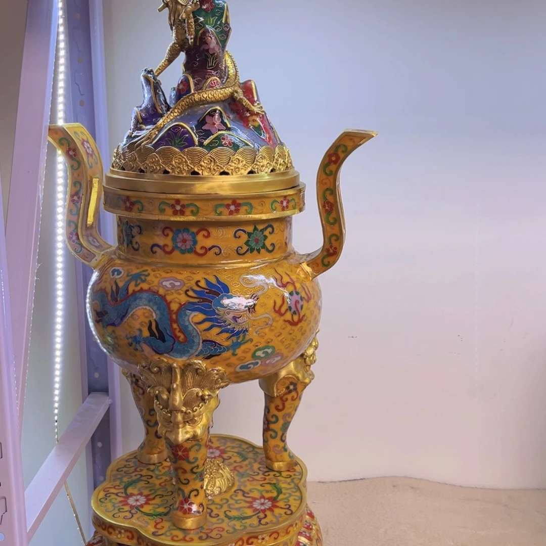 刘****物铜胎掐丝珐琅香炉一个