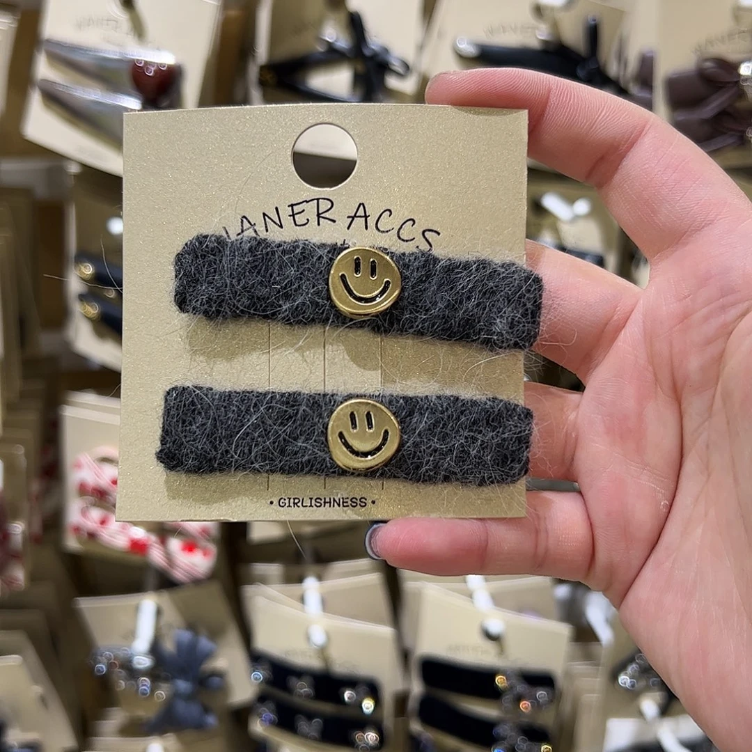 非金属布艺笑脸拜拜夹