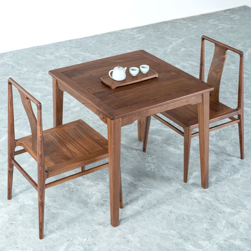 北美黑胡桃木80四方桌家用休闲小餐桌实木榫卯可定制