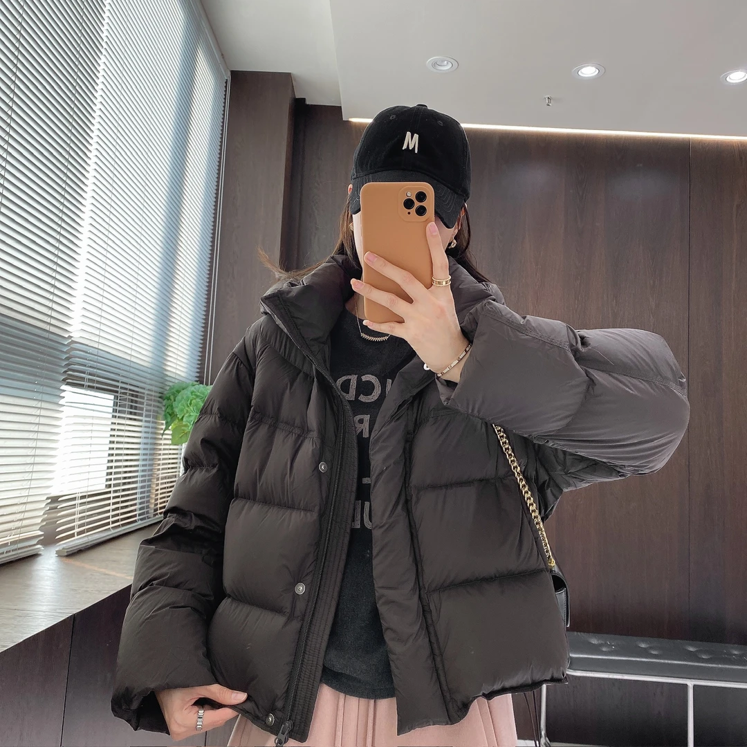 IMFLY金小金自制女装 90鹅绒羽绒服DYW10135冬厚款宽松连帽面包服