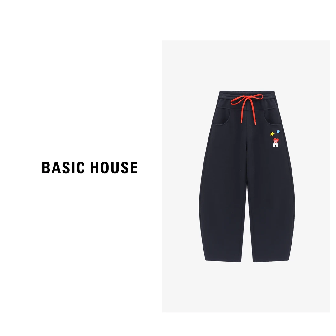 Basic House/百家好秋冬简约抽绳加绒加厚休闲裤-B0625B5QRJ2