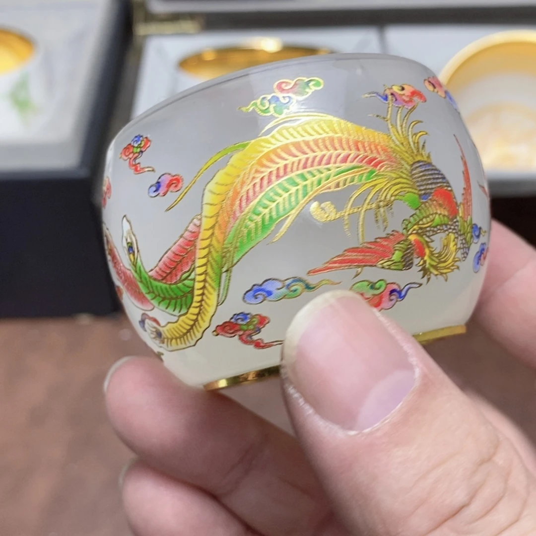 琉璃龙凤呈祥夜光主人杯