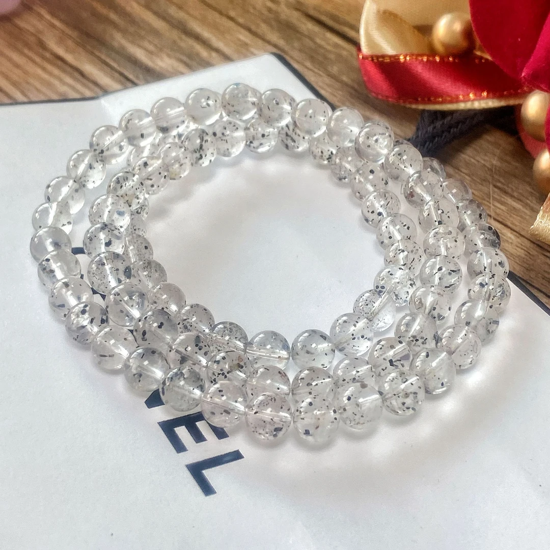 闪灵黑云母超七天然水晶手链黑草莓晶晶莹剔透