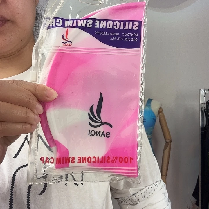 卡通泳帽三奇粉色硅胶泳帽一个