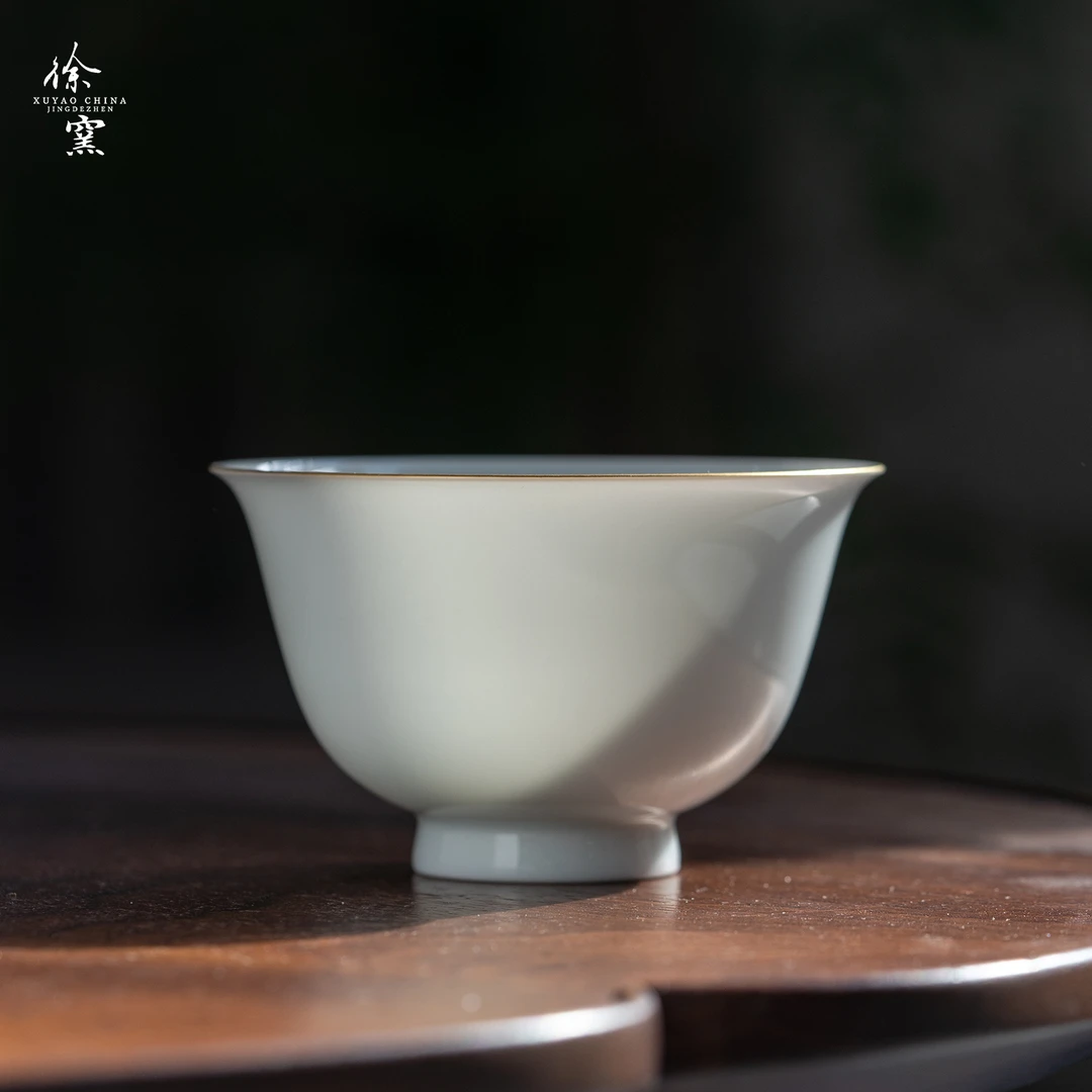 徐窑 金镶玉明月杯 景德镇制手工描金茶器主人杯品茗杯礼物送礼