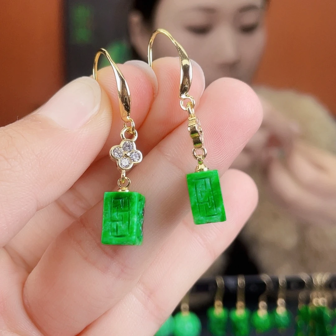 翡翠未镶嵌耳饰饰品